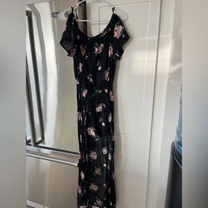 Strapless floral dress romper